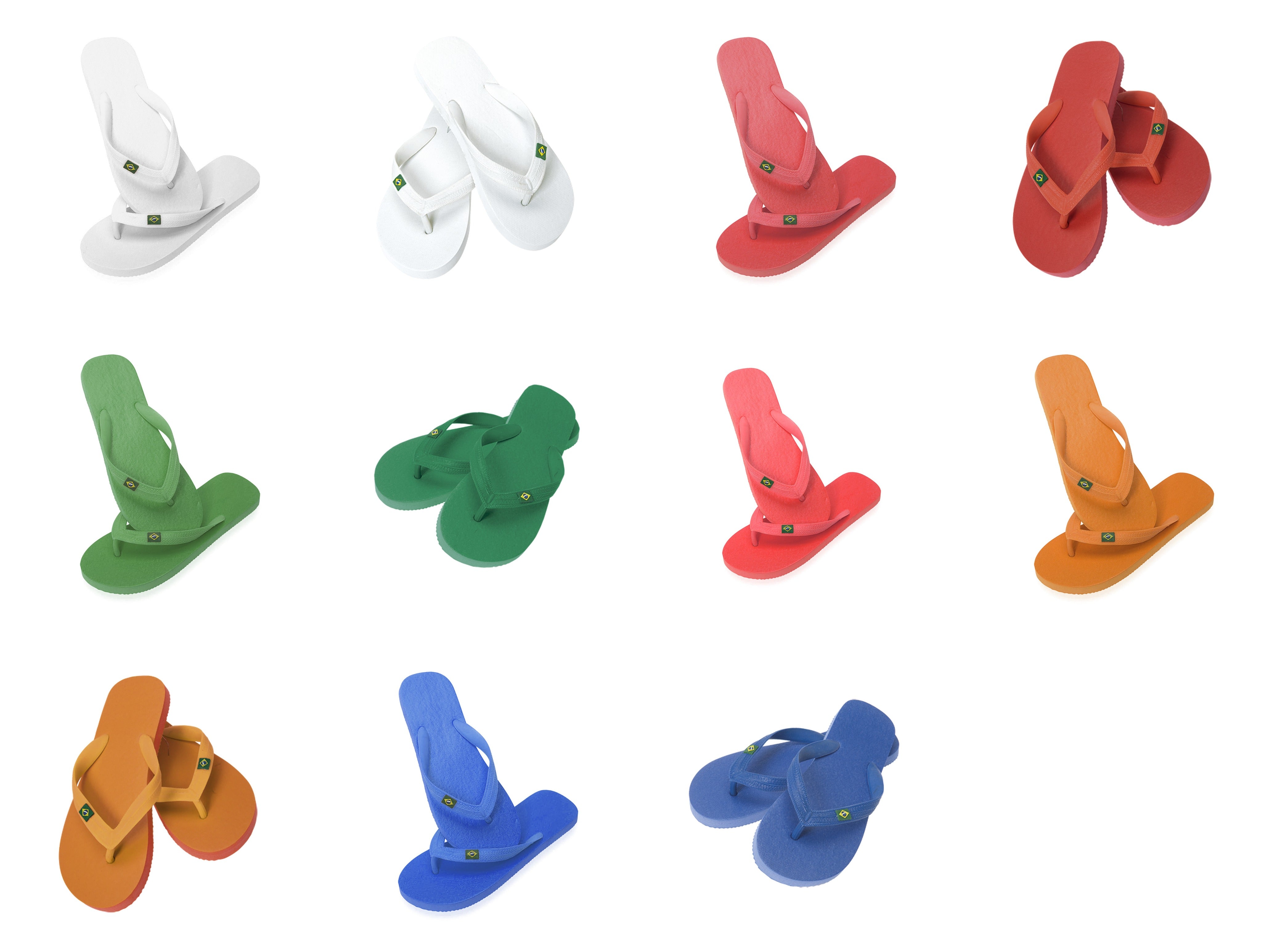 paire de tongs résistantes logo brésil personnalisables multiples coloris