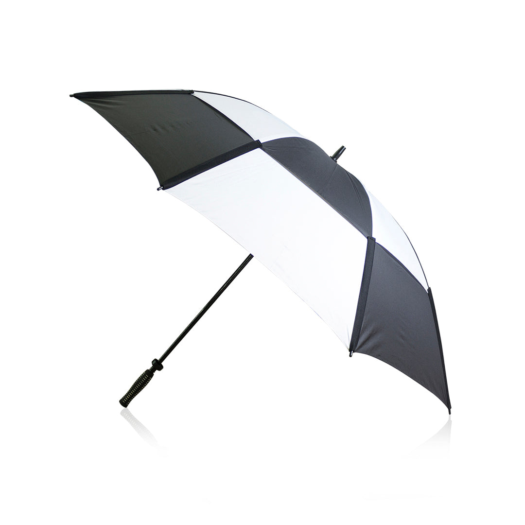Parapluie de golf bicolore avec ouverture manuelle et diamètre de 135 cm. personnalisable logo entreprise