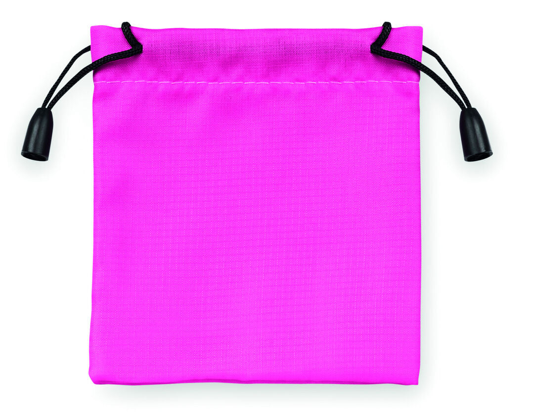 Sac élégant en polyester, cordelettes, diverses options de coloris.