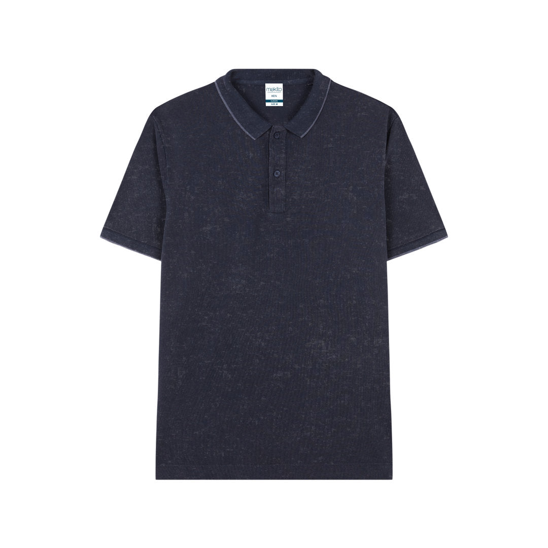 Polo à manches courtes avec effet jean délavé 100% coton KEN