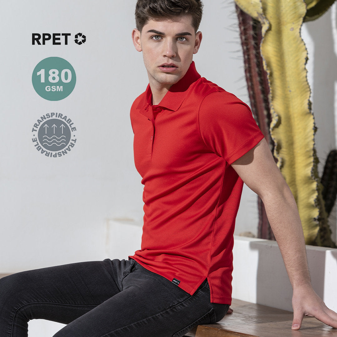 Polo respirant en polyester 100 % rpet de 180gr/m2 piqué 180gr/m2 DEKROM