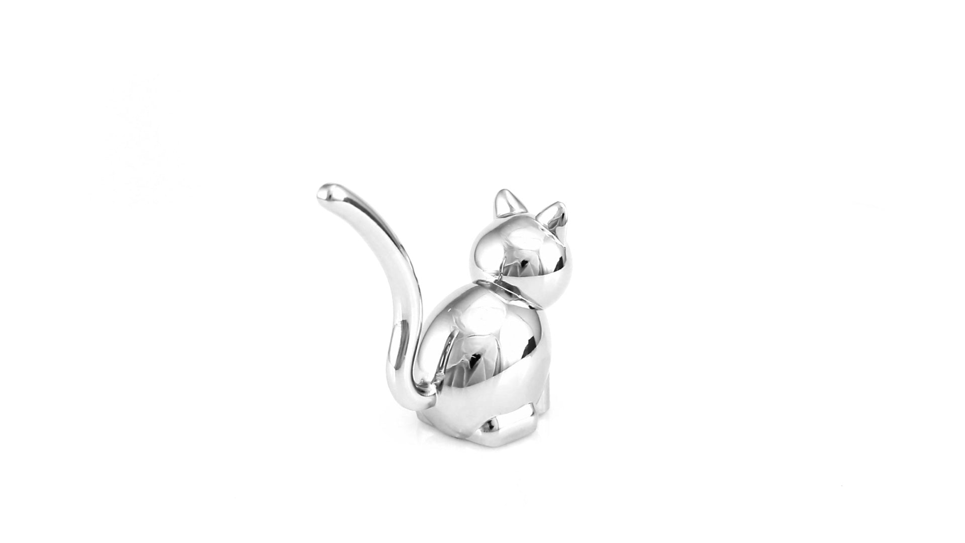 Porte bagues avec support métallique chat
