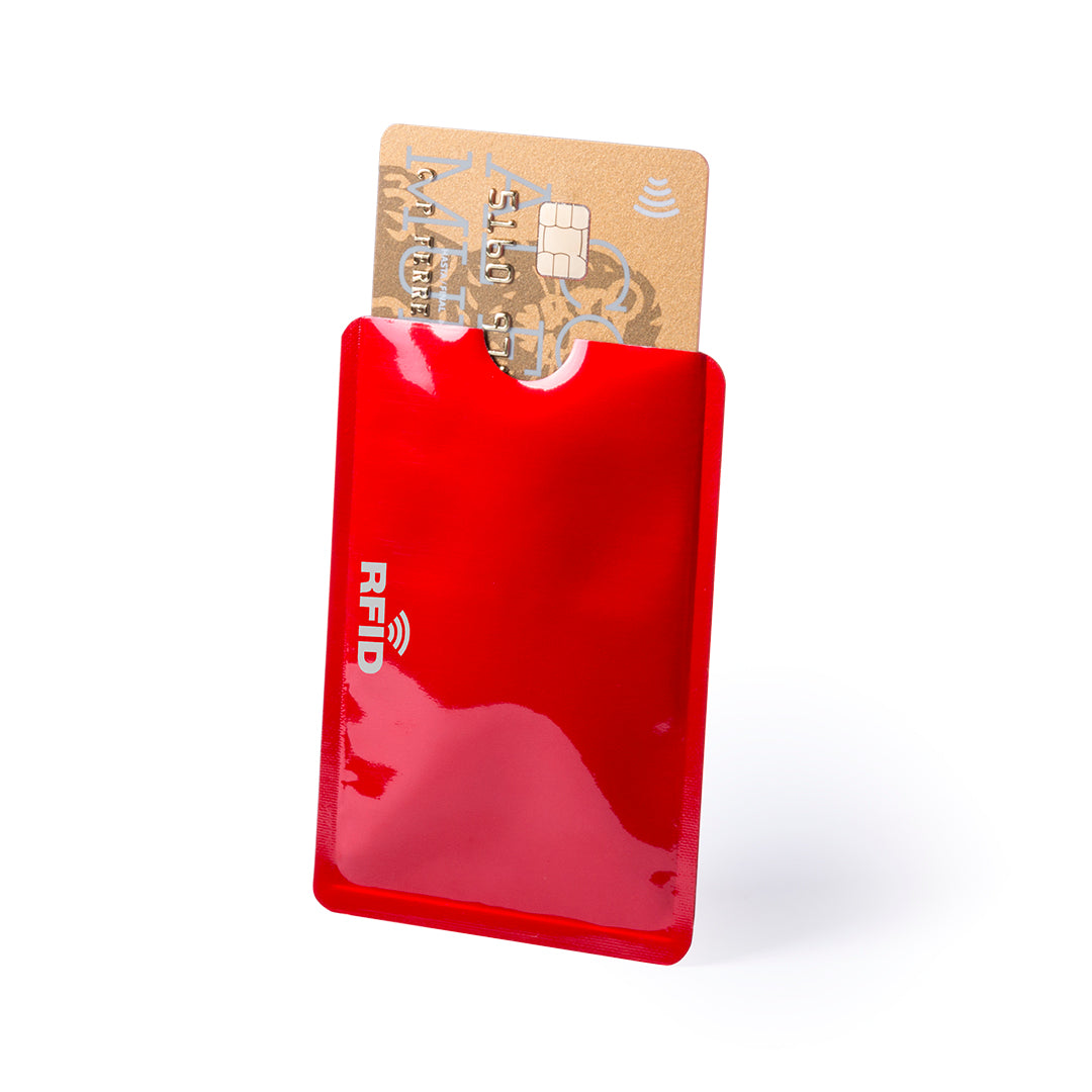 porte cartes fin en aluminium rouge