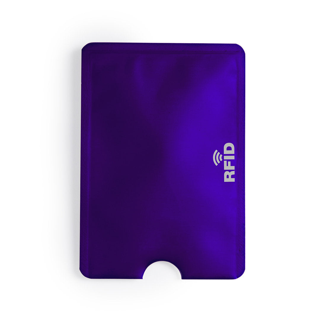 porte cartes fin en aluminium technologie de sécurité violet