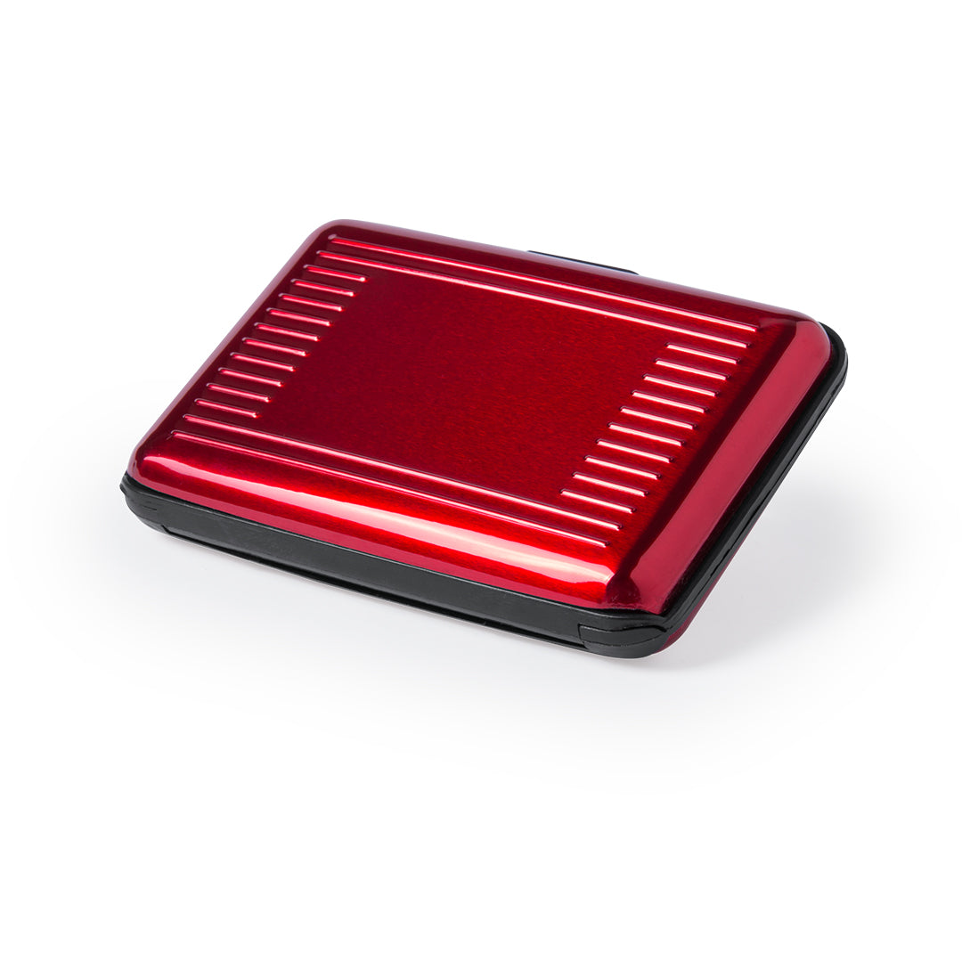 porte cartes en aluminium rouge