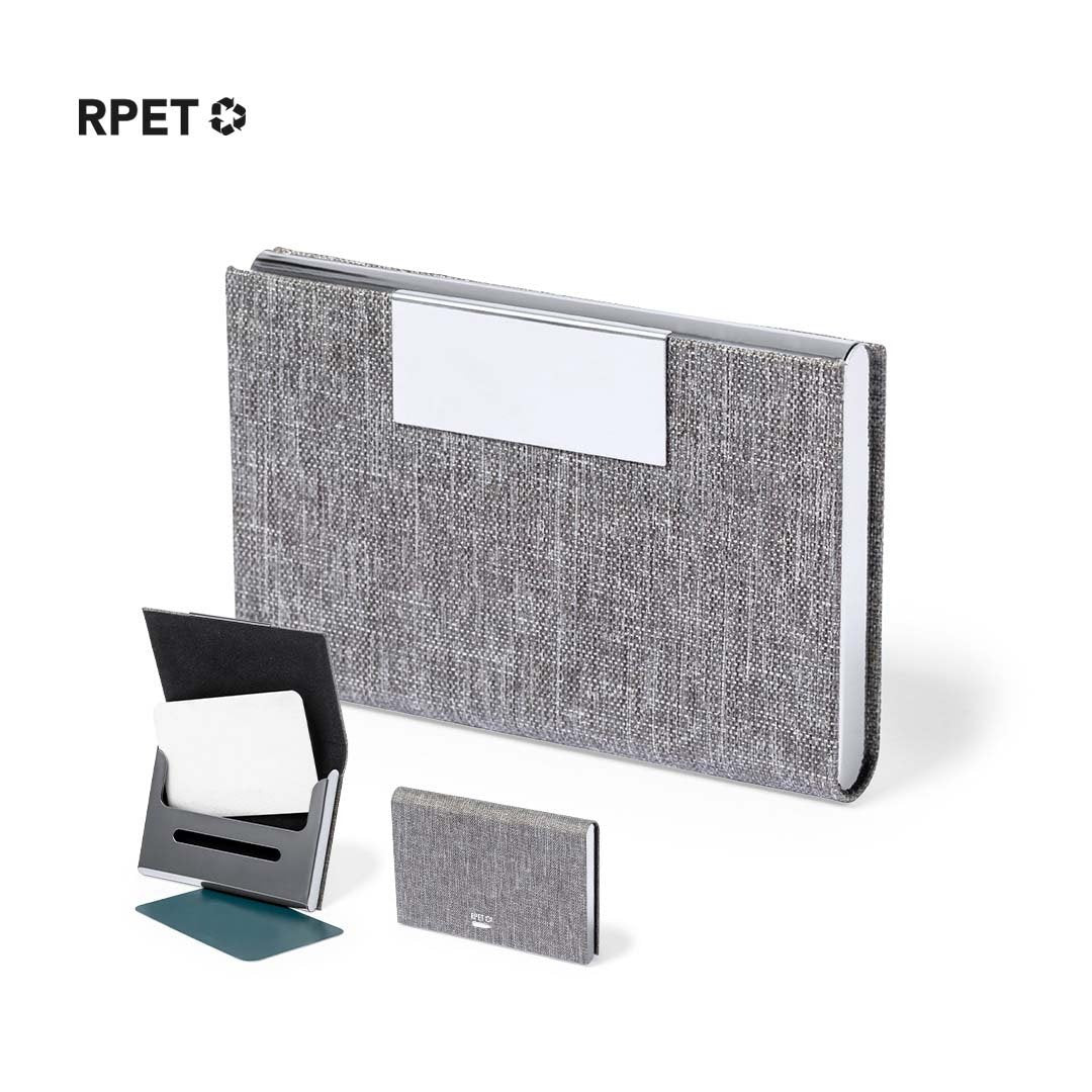 porte cartes en polyester gris