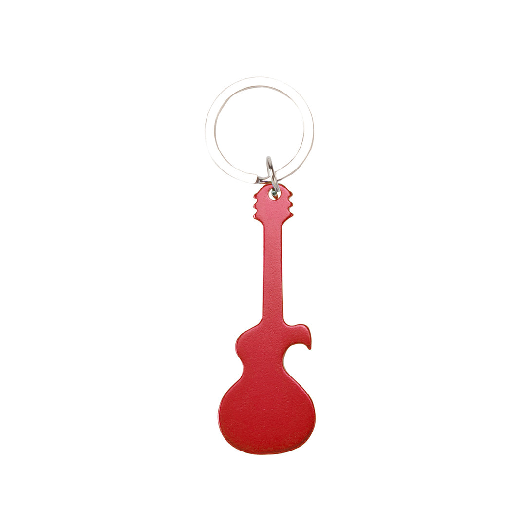 Porte-clés décapsuleur en forme de guitare, un accessoire original et personnalisable en aluminium.
