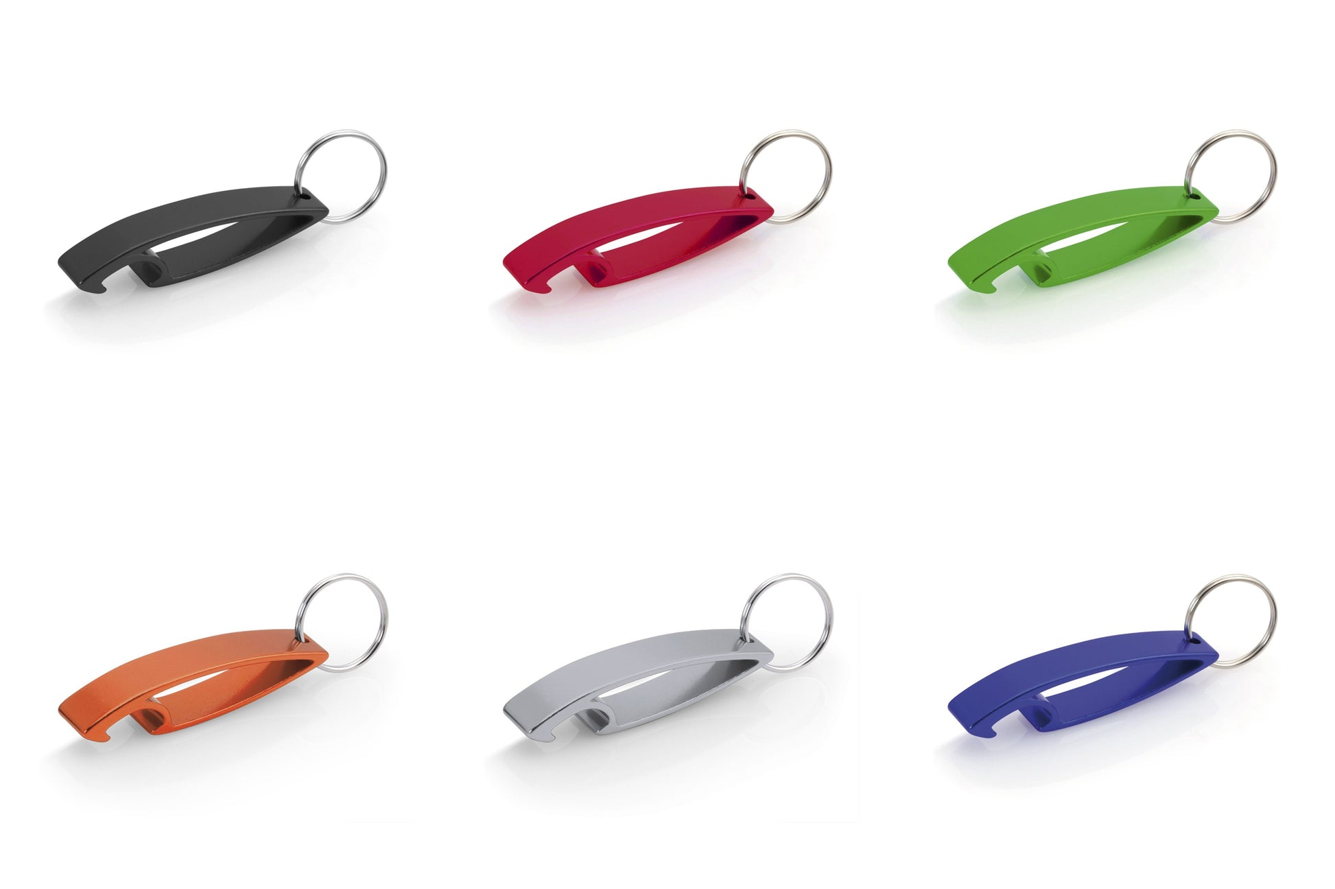 Accessoire moderne : porte-clés décapsuleur en aluminium, prêt pour le marquage en gravure laser.