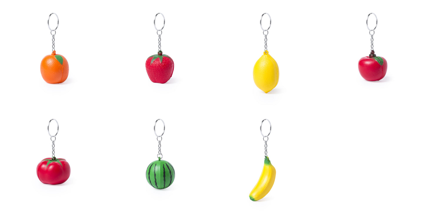 Fruits anti-stress : Porte-clés original en PU doux, 7 options et possibilité de personnalisation