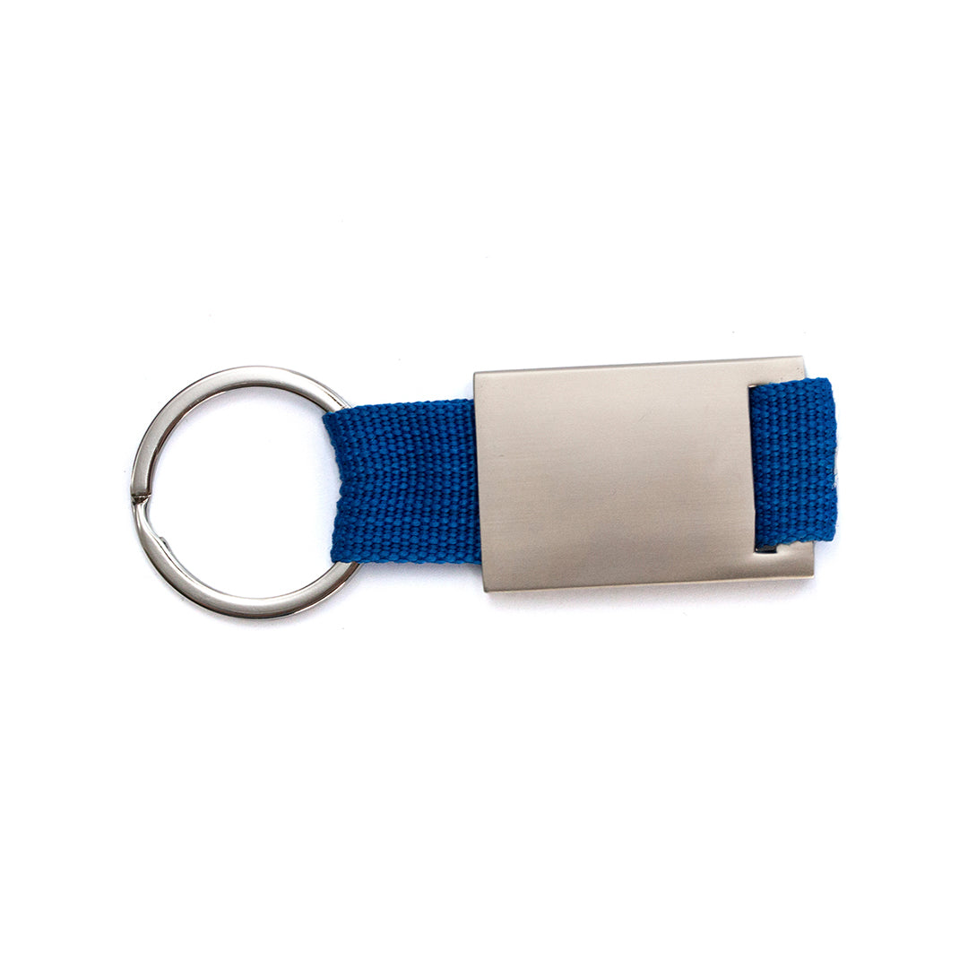 Accessoire porte-clés avec ruban en polyester dans des couleurs variées. Personnalisable.