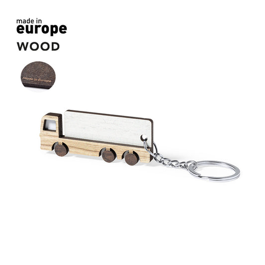 Porte-clés au design de camion en bois naturel TRENCY