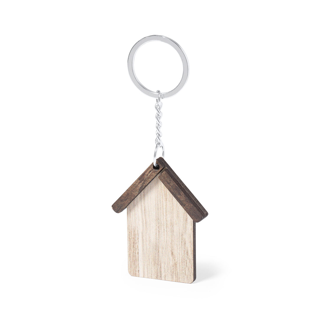 Accessoire en bois Made In Europe avec anneau et chaîne en métal