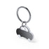 Porte-clés moderne bicolore en acier inoxydable, silhouette de voiture. Personnalisable - Pour les amateurs d'automobiles.