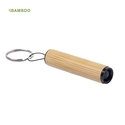 Porte-clés lampe de poche en bambou de la ligne Nature