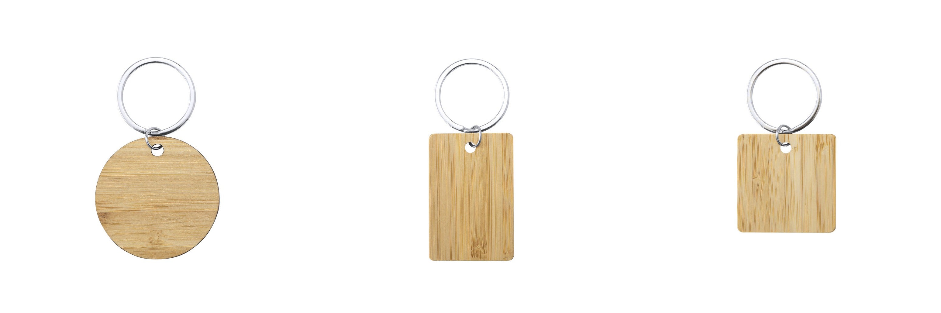 Porte-clés rectangulaire en bambou naturel