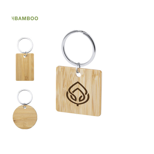 Porte-clés en bambou de forme circulaire