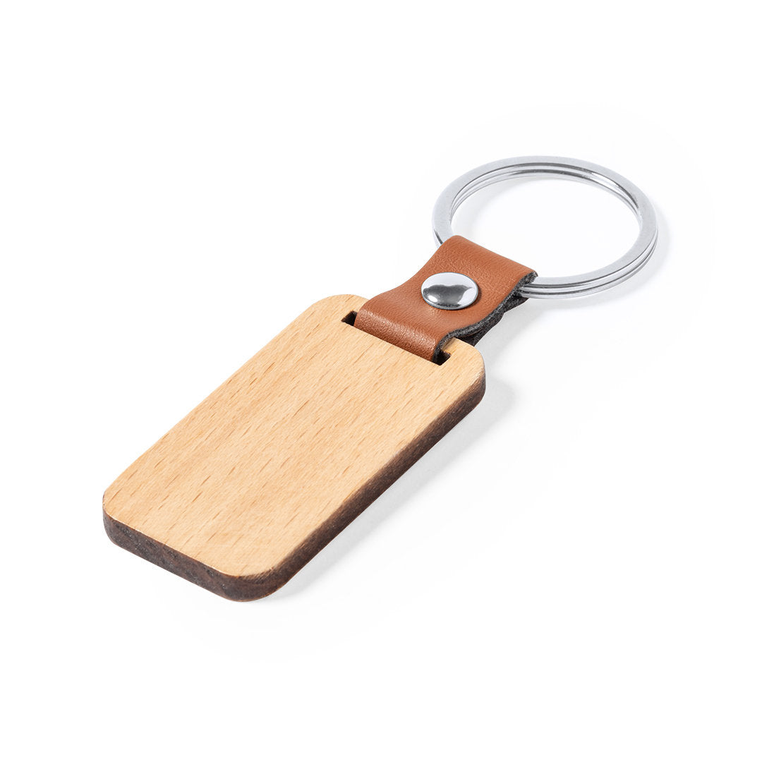 Porte-clés rectangulaire et circulaire en bois