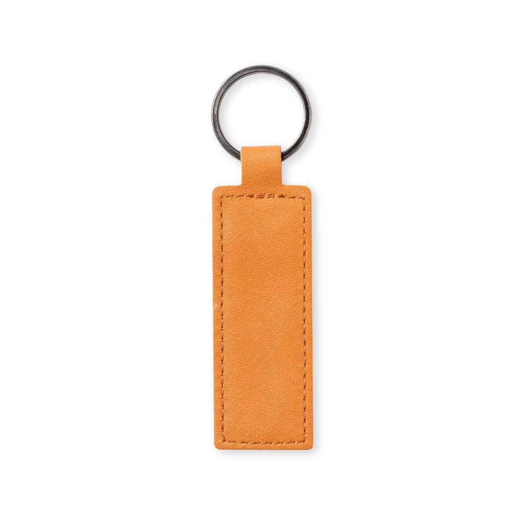 Accessoire rectangulaire de porte-clés en cuir récupéré