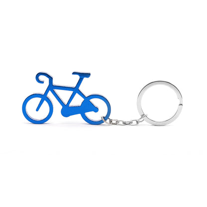 Porte-clés bicyclette en aluminium, aux couleurs vives, idéal pour le marquage laser créatif.