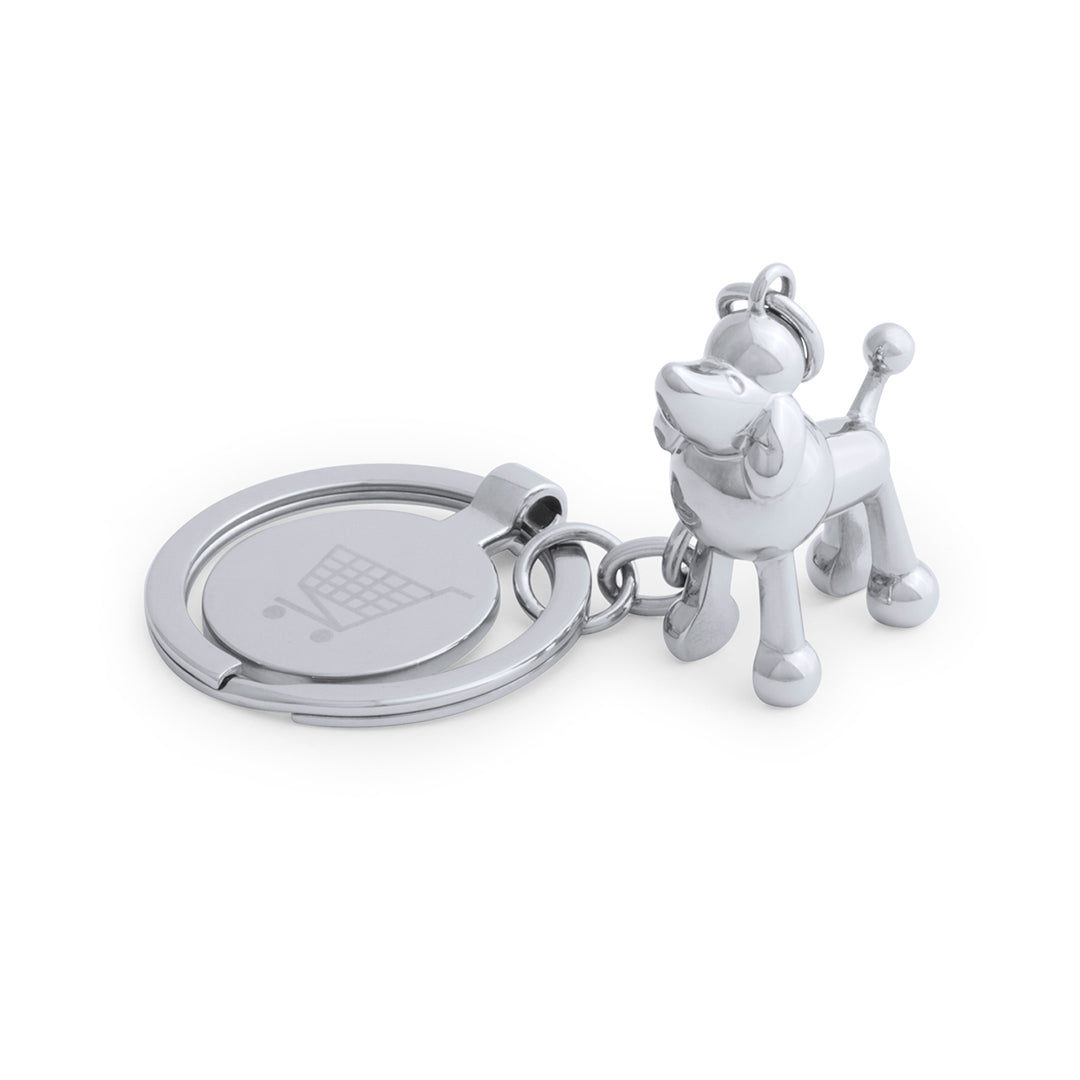 Porte-clés amusant en métal avec figurines d'animaux en 3D. Personnalisable.
