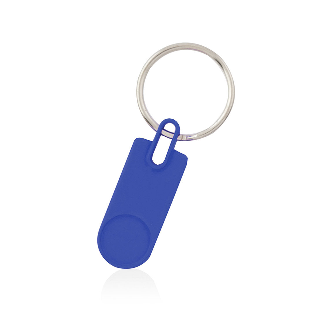 Accessoire porte-clés en métal avec possibilité de gravure personnalisée. Choix parmi 6 couleurs.