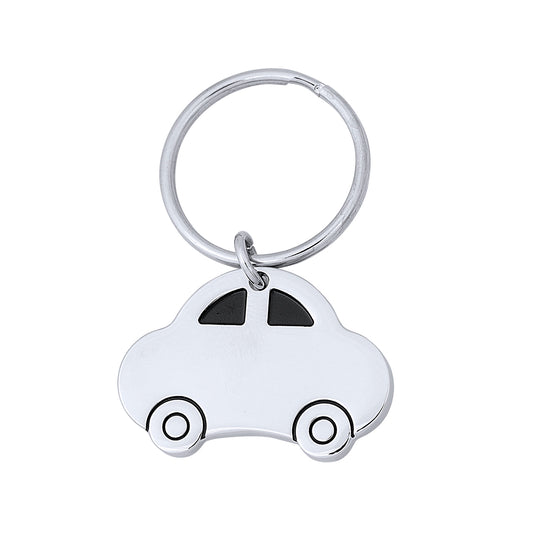 Porte-clés métallique en forme de voiture, accessoire amusant et personnalisable.