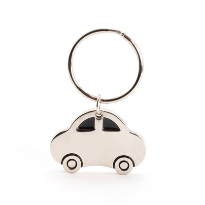 Porte-clés amusant en métal avec une silhouette de voiture, personnalisable selon vos préférences.