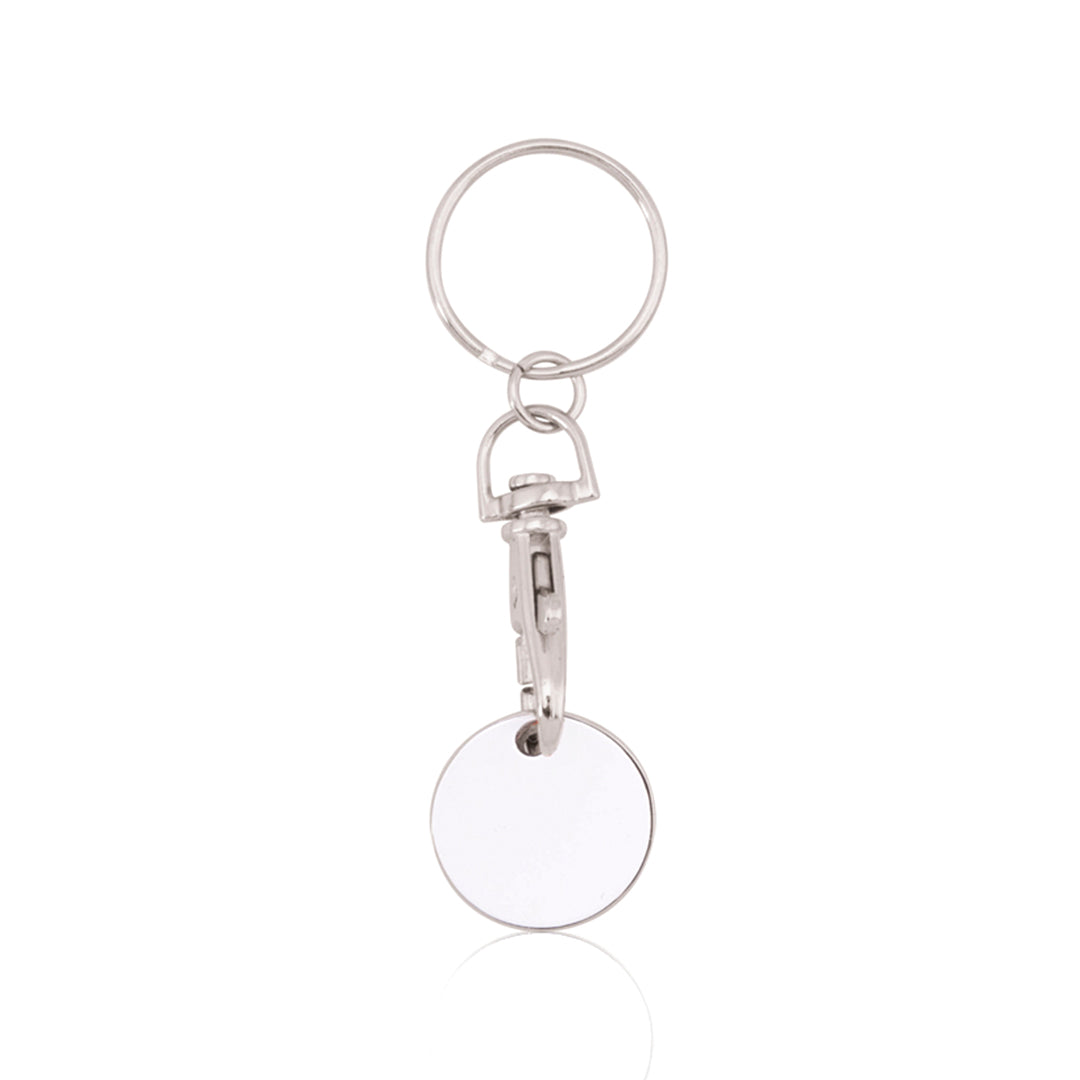 Accessoire de porte-clés en métal avec monnaie personnalisable et mousqueton