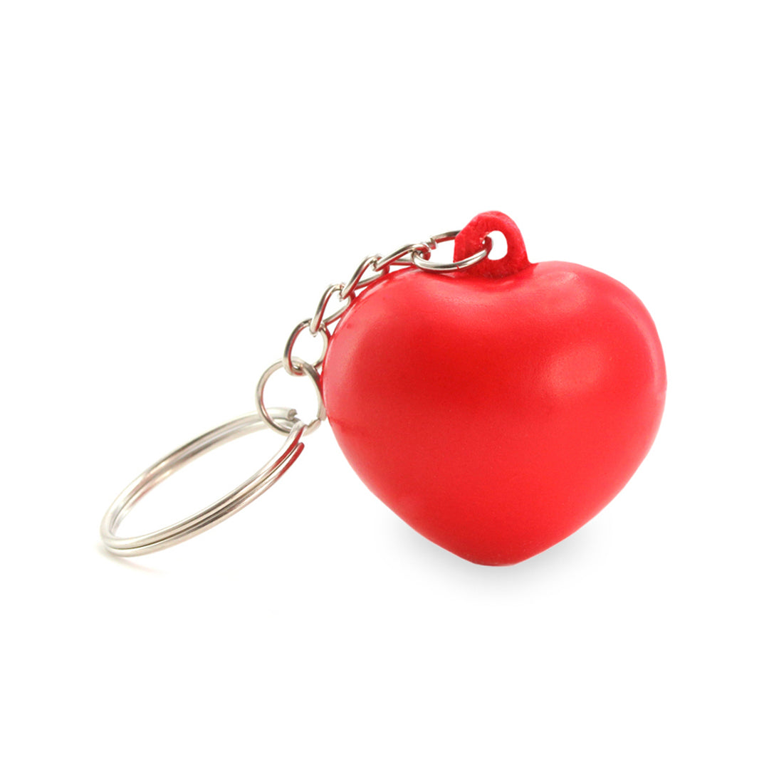Porte-clés antistress en PU doux, forme originale de cœur, personnalisation avec logo disponible