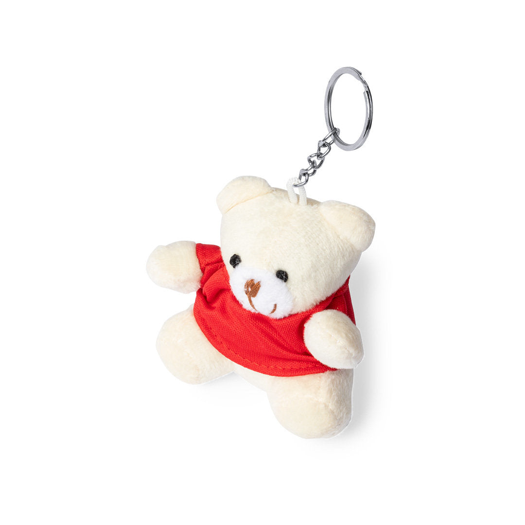Porte-clés en polyester avec mini ours en peluche et t-shirt