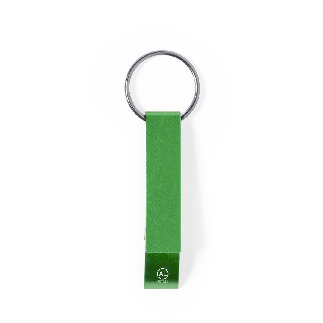 Porte-clés écologique polyvalent en aluminium recyclé avec finition métallique