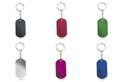 Porte-clés plaque colorée en aluminium, un accessoire lumineux et personnalisable.