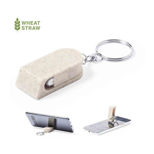 Porte-clés avec support pour smartphone en canne de blé