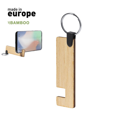 Porte-clés pour smartphone et tablette en bambou