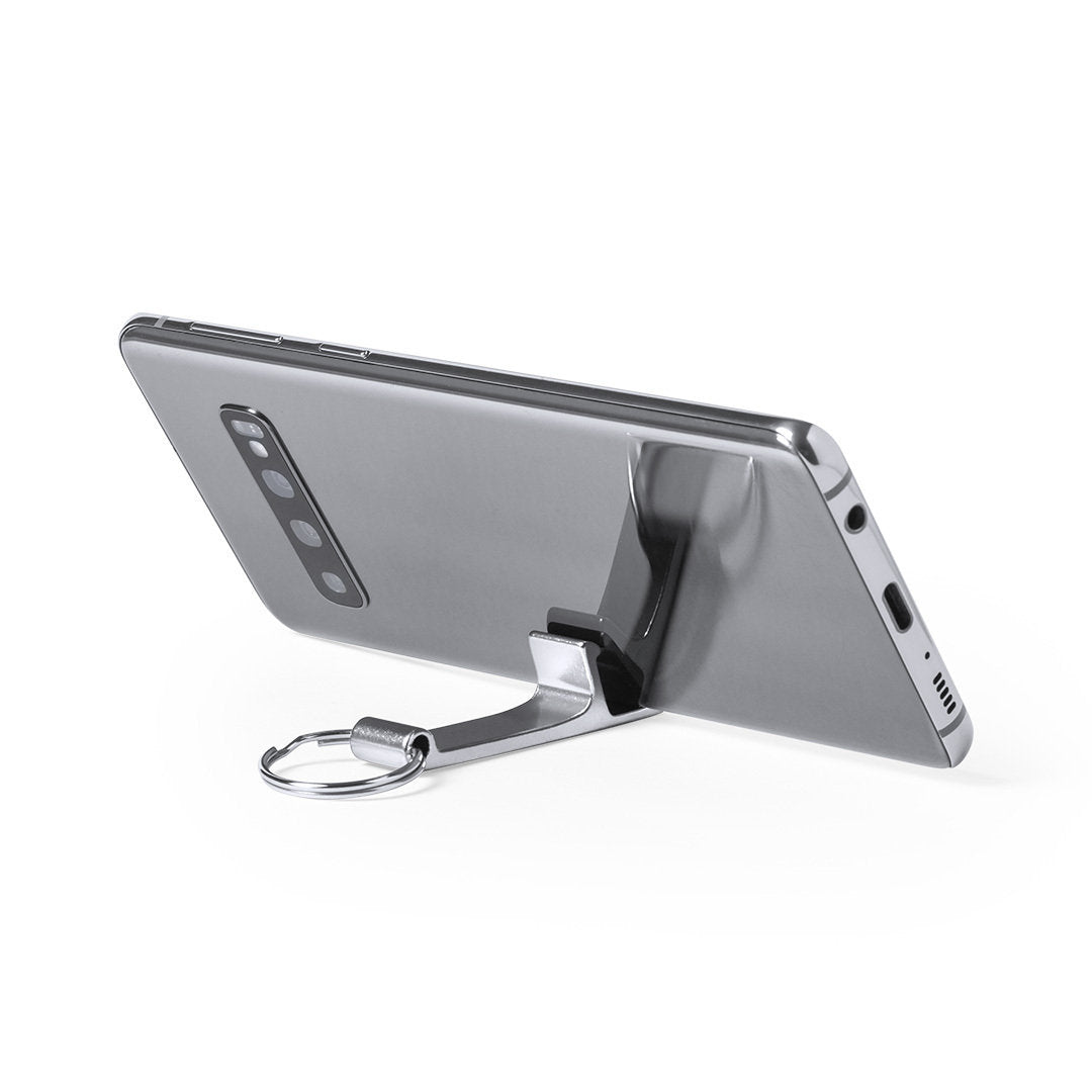Porte-clés pour tablette en aluminium avec finition mate, idéal pour le marquage laser personnalisé.