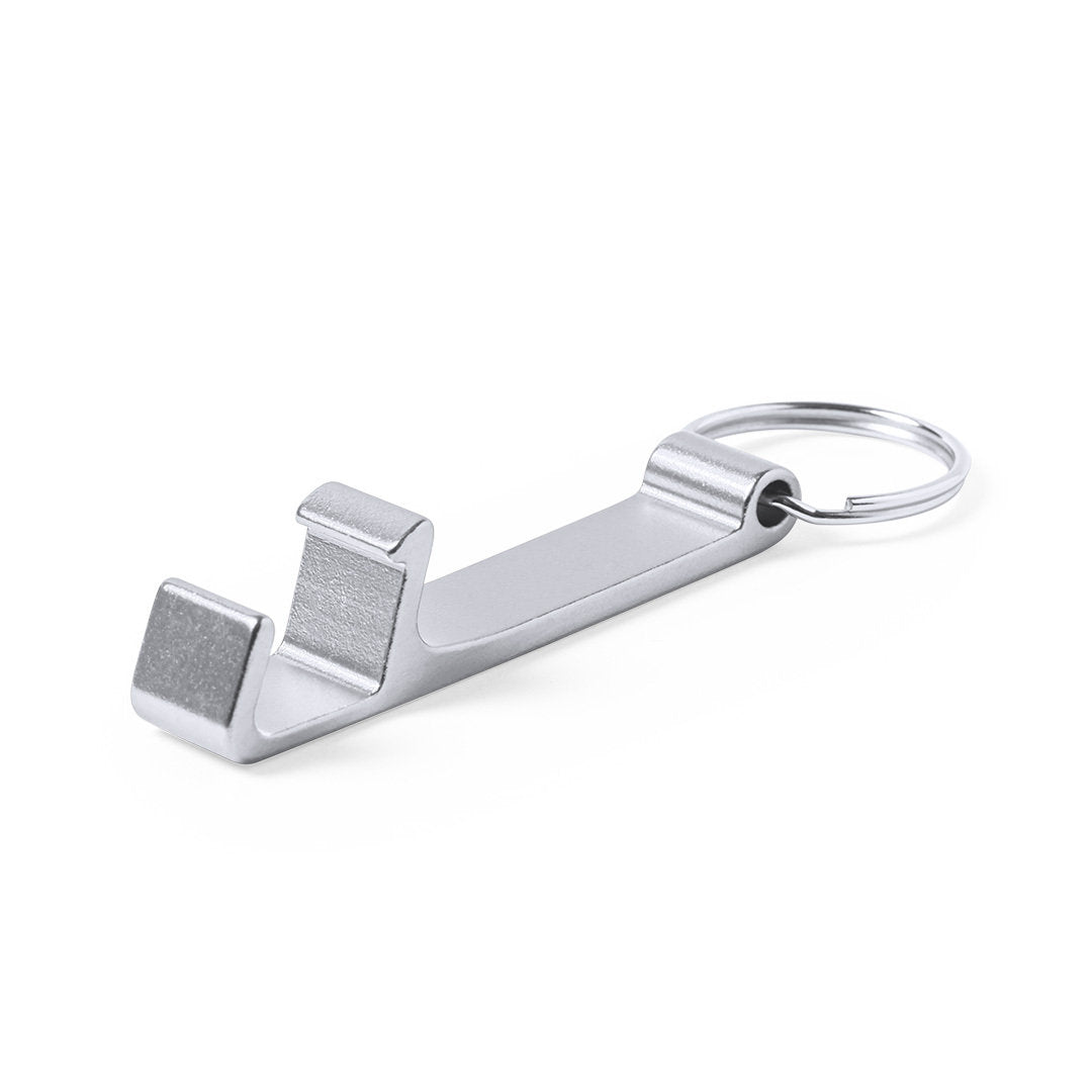 Accessoire moderne : porte-clés pour smartphone en aluminium avec finition mate, prêt pour le marquage laser.