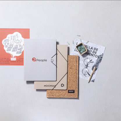 Porte documents avec bloc de feuilles en carton recyclé VIMAZ à personnaliser logo