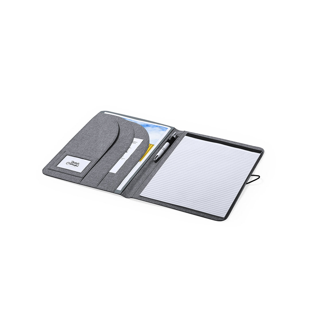 Porte documents bloc 20 feuilles, polyester 600d rpet SORGAX marquage logo