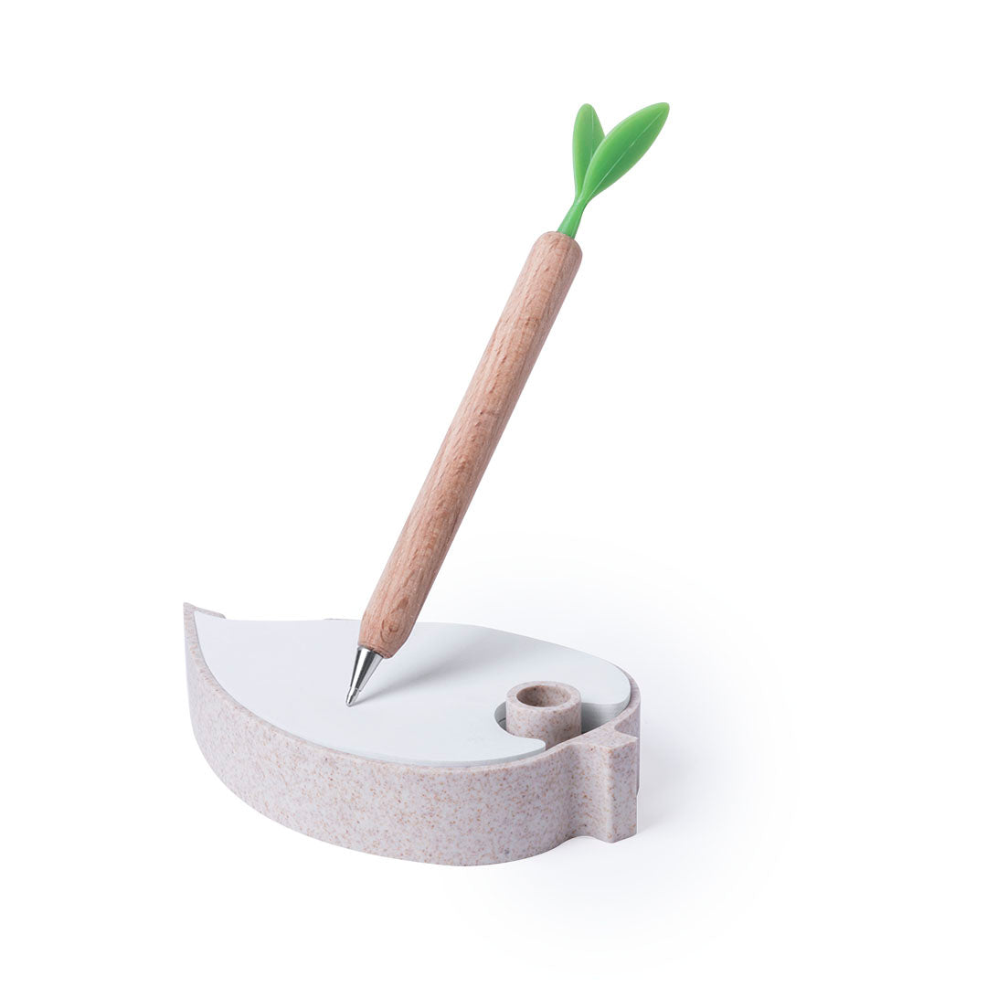 Porte note 125 feuilles avec stylo en bois FERREL personnalisable logo entreprise