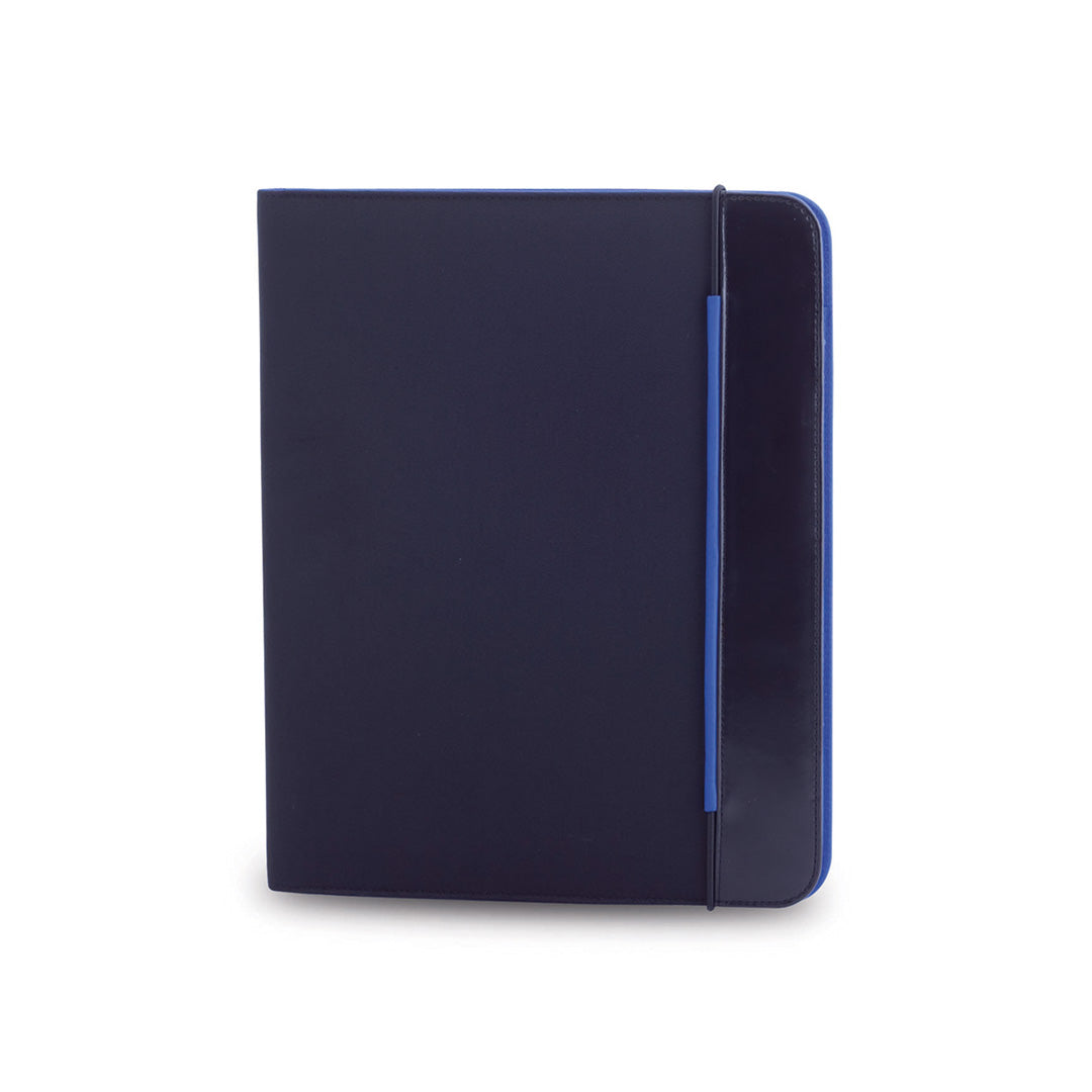Portes documents avec bloc de 20 feuilles en microfibre et polyester MOKAI bleu
