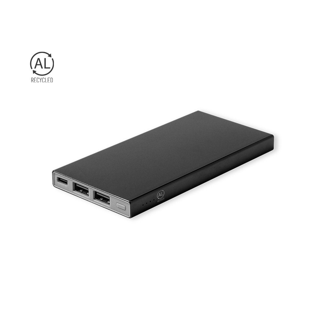 Power bank 4 000 mAh aluminium recyclé GINVAL noir