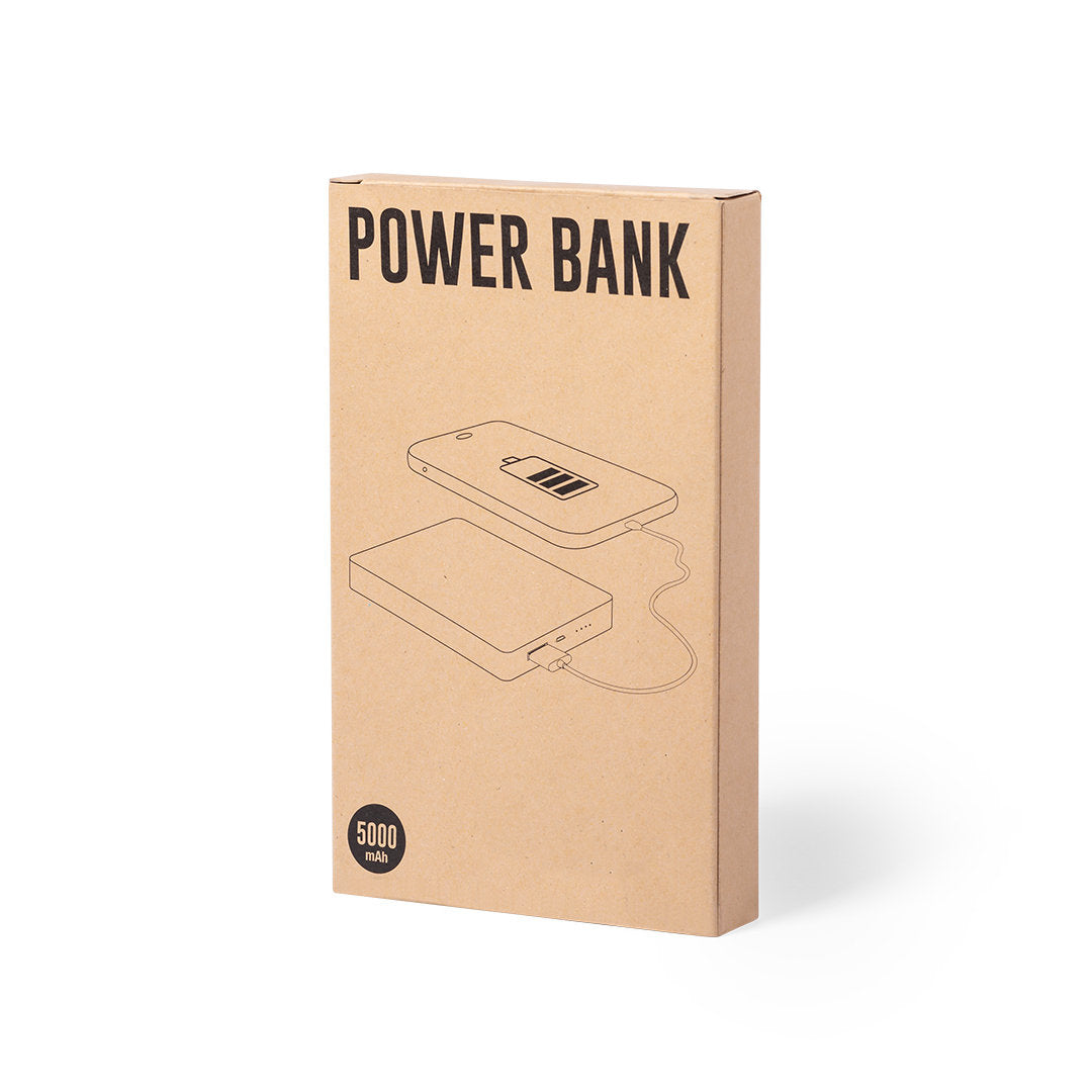 Power Bank 5 000 mAh en bambou NIPAX avec etui cartonné