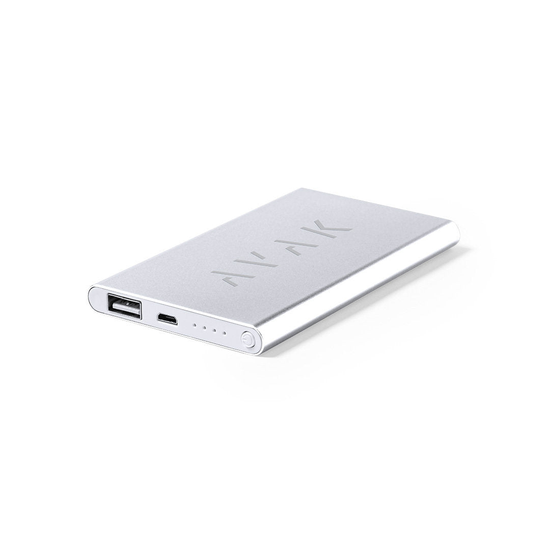 Power bank en aluminium de 4 000 mAh GLIRD personnalisable logo entreprise