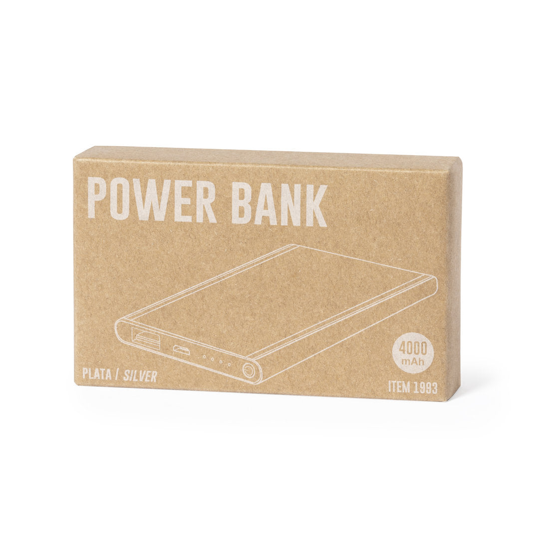 Power bank en aluminium de 4 000 mAh GLIRDétui carton