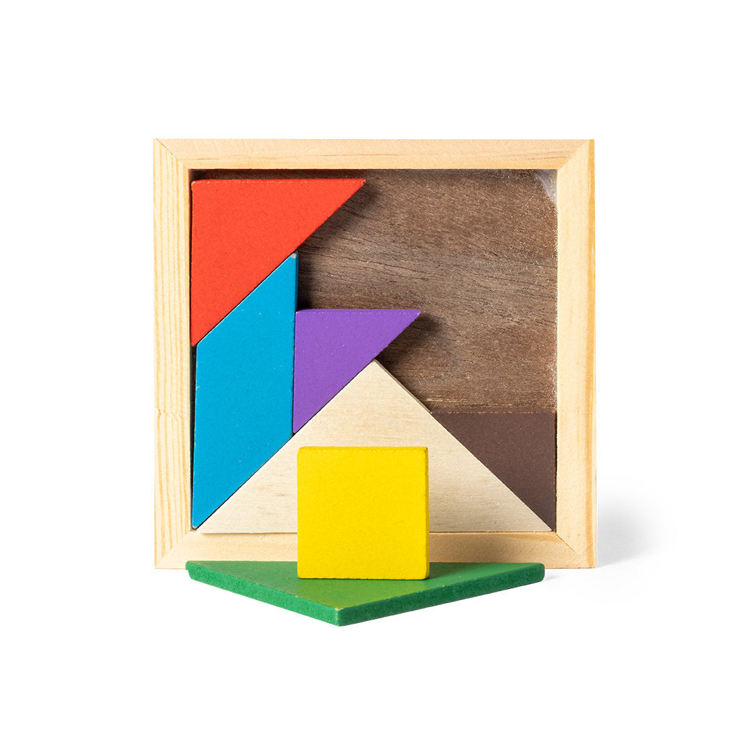 Puzzle ludique en bois : 7 pièces colorées pour encourager le développement.