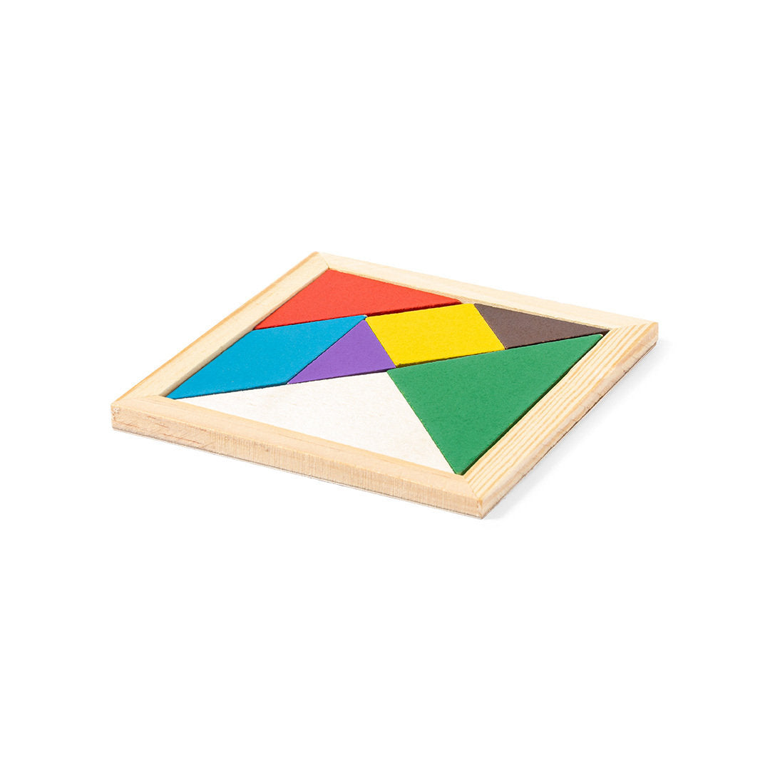 Puzzle en bois avec pièces multicolores TANGRAM