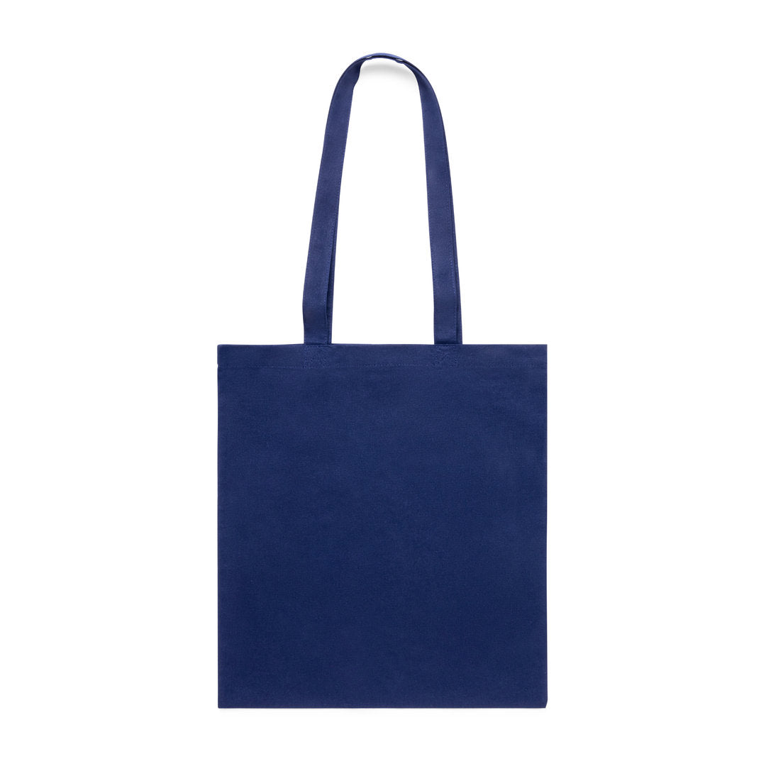 totebag Étiquette détaillant les spécifications du sac, y compris le poids et la matière.
