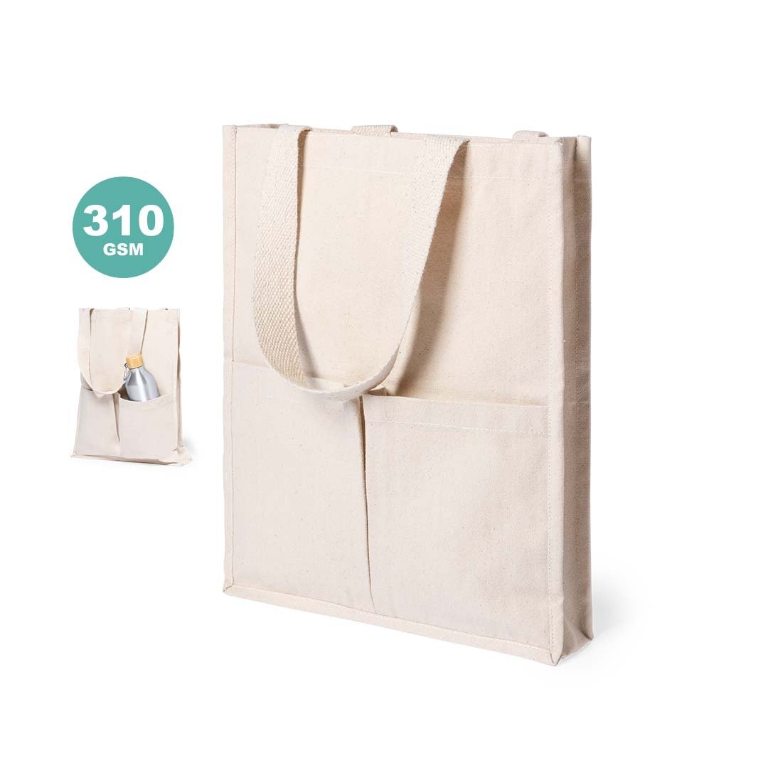 Sac en 100% coton avec finition naturelle, offrant un look éco-responsable et durable personnalisable logo entreprise