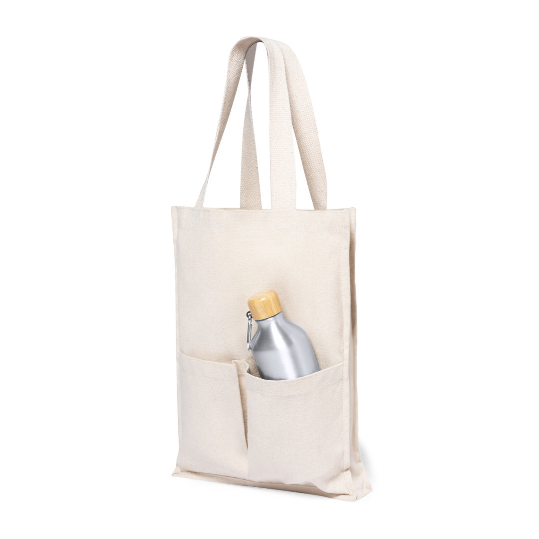 sac en toile avec Soufflet intégré, augmentant la capacité de stockage et la polyvalence du sac.