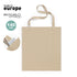 Sac durable en coton recyclé 100% de 140g/m2 avec certification GRS, couleur terre personnalisable logo